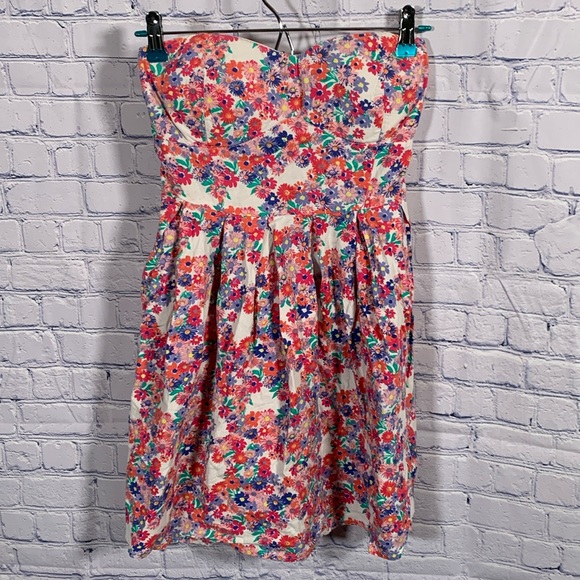 No Boundaries Dresses & Skirts - No Boundaries Y2K Babydoll Floral Strapless Mini Dress Cottagecore Hippie Size M